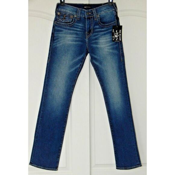 NWT TRUE RELIGION RICKY Flap Big T Relaxed Straight Faded Wash Jeans Men's 30x33 - Picture 3 of 6